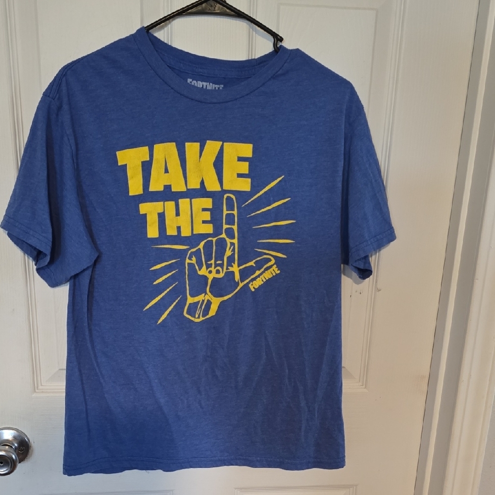 Fortnight Cool Blue Kids Tee with Yellow Graphic